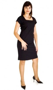 Vestido Tubinho Social Feminino, Decote Quadrado com Mangas